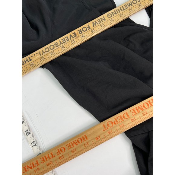 G Long Sleeve Romper Womens XS V-Neck Pockets Keyhole Back Button Black - Picture 5 of 6